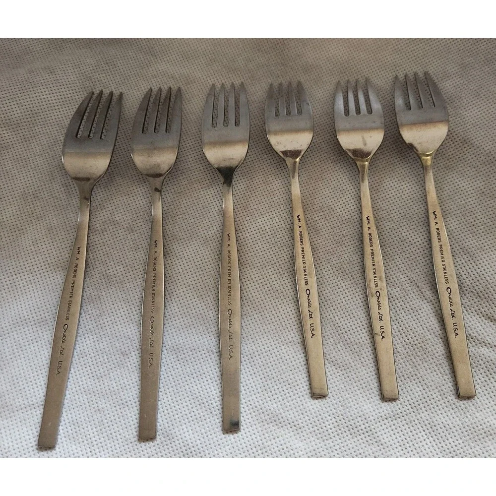 Vintage MCM Oneida SPANADA Flatware Fork Set of 3 Wm. A Rogers Stainless Replace